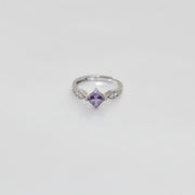 Amethyst Square Ring (5*5mm)