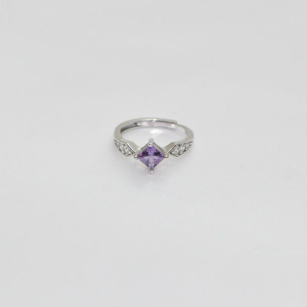 Amethyst Square Ring (5*5mm)