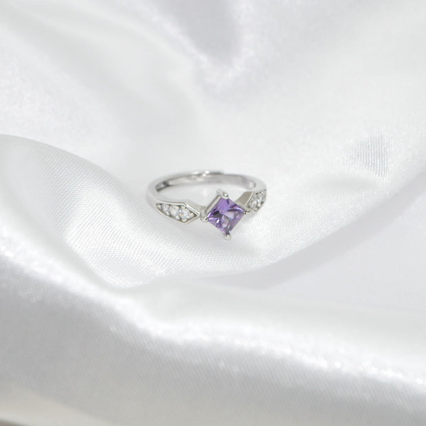 Amethyst Square Ring (5*5mm)