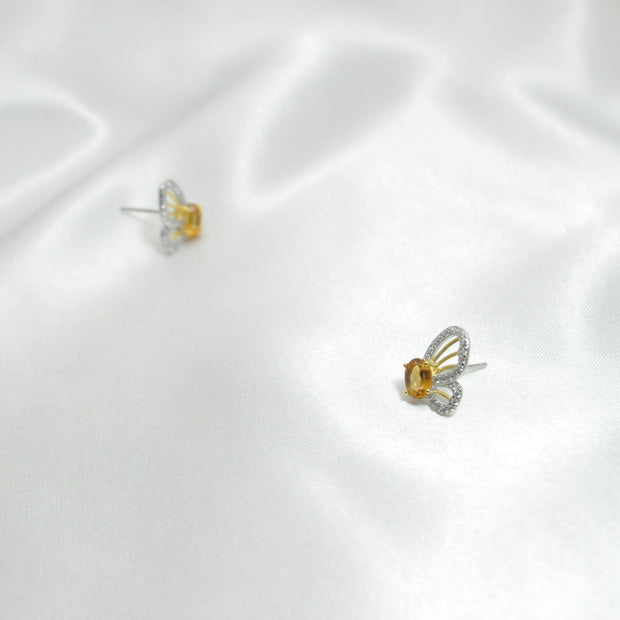 Citrine Butterfly Earrings