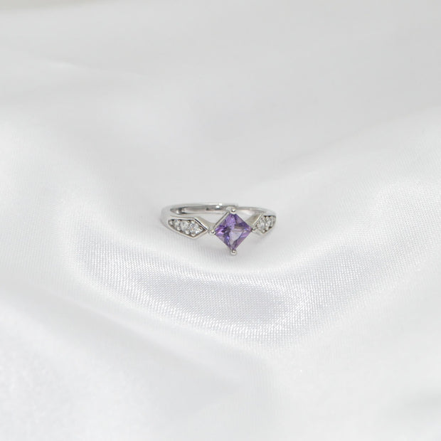 Amethyst Square Ring (5*5mm)