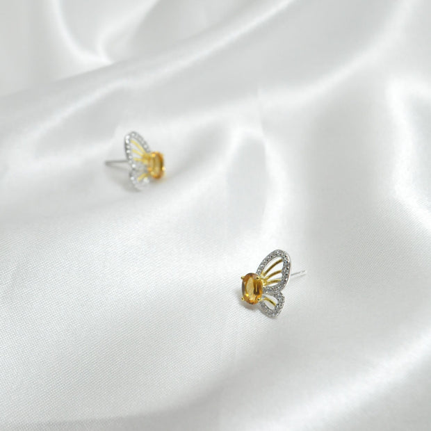 Citrine Butterfly Earrings