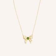 Diopside bow necklace