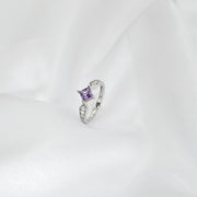 Amethyst Square Ring (5*5mm)