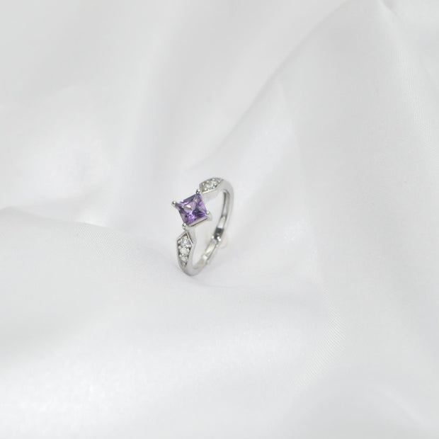 Amethyst Square Ring (5*5mm)