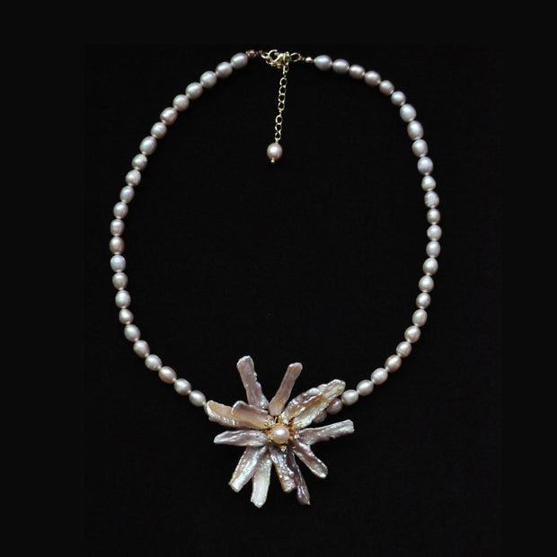 Baroque Pearl Flower Necklace