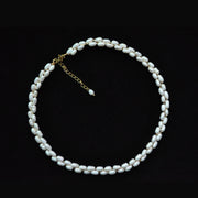 Double Braided Pearl Necklace