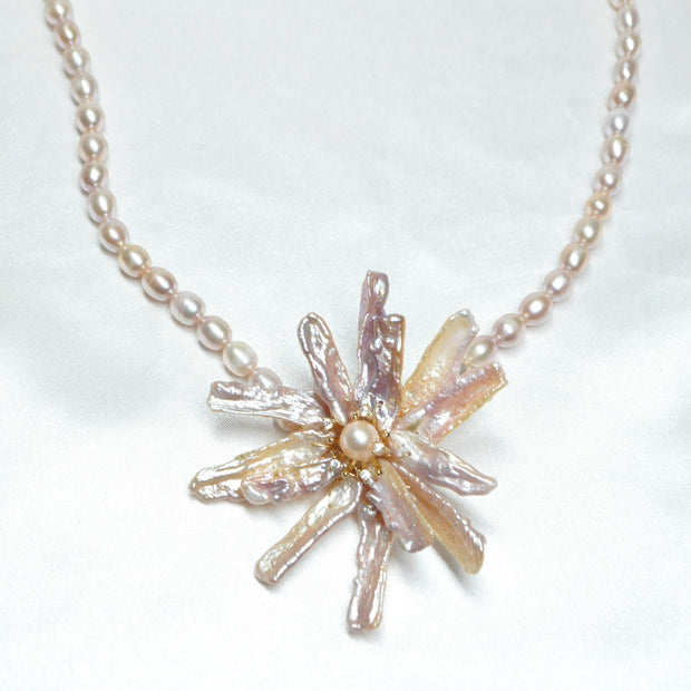 Baroque Pearl Flower Necklace