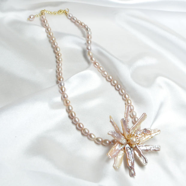 Baroque Pearl Flower Necklace