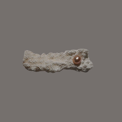 Coral Pearl Brooch