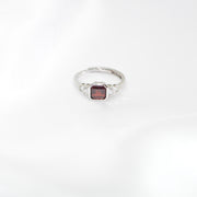 Garnet square ring