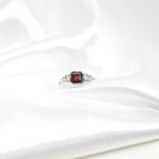 Garnet square ring