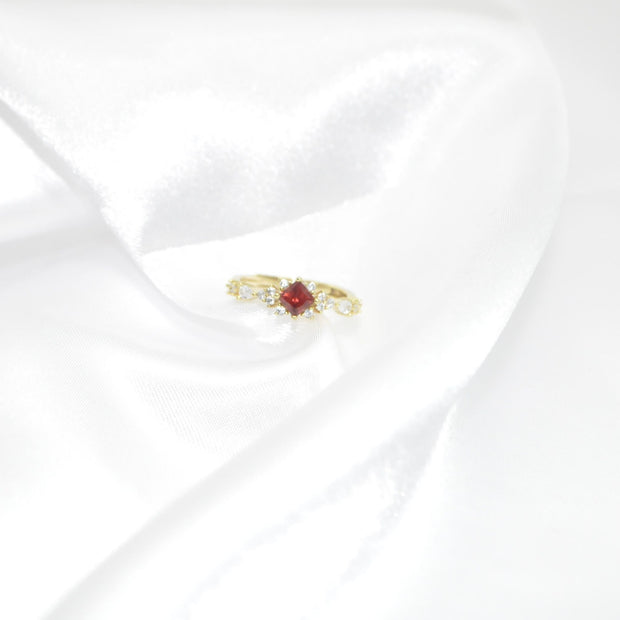 Garnet princess ring