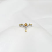 Citrine star ring