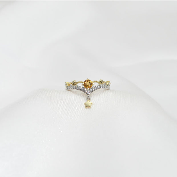 Citrine star ring