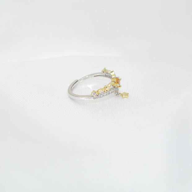 Citrine star ring